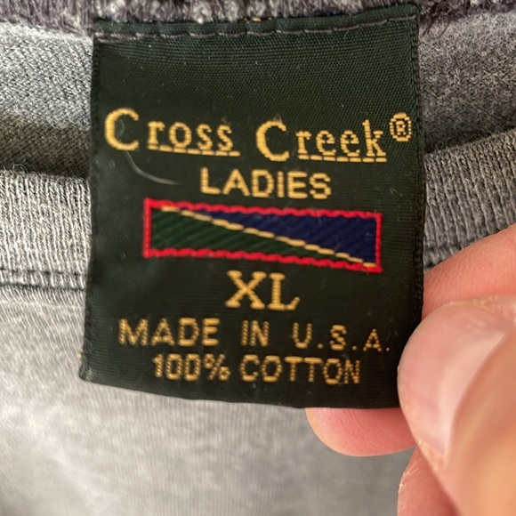 Ladies Cross Creek Gray 100% Cotton Long Sleeve T Shirt - Picture 2 of 7